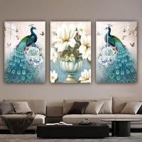 ราคา ชุดภาพวาดติดผนัง 3 ชิ้น นกยูงสวยหรู สไตล์โมเดิร์น ของตกแต่งห้องนั่งเล่น ภาพวาดกรอบสวยคุณภาพสูง (50860216060)
