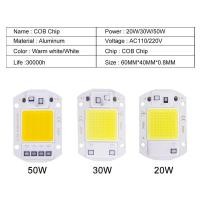 ราคา ONU ชิป LED 20W 30W 50W AC 220V สมาร์ท COB โคมไฟลูกปัดหลอดไฟ LED ไม่มีไดร์เวอร์ DIY Lampada ชิปกลางแจ้ง light ฟลัดไลท์ spotlight FEI (54911857312)