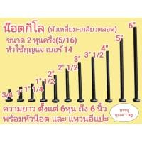 ราคา น็อตกิโล หัวเหลี่ยม เกลียวตลอด 5 16 2หุนครึ่ง หัวน๊อต แหวนอีแปะ หัวใช้กุญแจ 14 ยาวตั้งแต่ 6หุน ถึง 6 ขายถุงละ 1kg (42162635671)