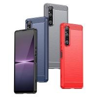 ราคา สําหรับ Sony Xperia 1 V 5 V 10 V เกราะกันกระแทกคาร์บอนไฟเบอร์แปรงไฮบริด TPU ฝาครอบกรณี (45061669126)