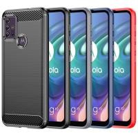 ราคา สําหรับ Motorola Moto G30 G20 G10 เกราะกันกระแทกคาร์บอนไฟเบอร์แปรงไฮบริด TPU กรณี (43531441708)