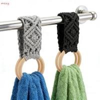ราคา MERY ไม้แขวนผ้าเช็ดมือ ทอมือเชือกฝ้าย ที่วางผ้าเช็ดตัว แหวนไม้ Boho สไตล์แขวนผนังผ้าเช็ดตัวผู้ถือแหวน Washroom (50661650238)