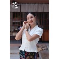 ราคา เสื้อพื้นเมืองสีขาวนวล แขนสั้นทรงคอวี กระดุมปั๊มเรียงเรียบหรูดูดี ผ้าฝ้ายเยื่อไผ่งานอัดกาวอย่างดีทั้วตัวค่ะ (27550029975)