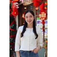 ราคา เสื้อพื้นเมือง คอกลม แขนสี่ส่วนผ่าข้างตัวและปลายแขน ผ้าฝ้ายเยื่อไผ่อัดกาวอย่างดีทั้งตัวใส่สบาย (28024978059)