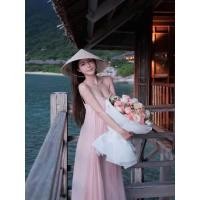 ราคา แม็กซี่เดรสผ้าไหมอัดพลีท (44708803227)