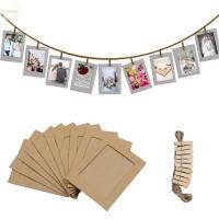 ราคา AWNGD 10 ชิ้นแขวนภาพผนัง มัลติฟังก์ชั่นพร้อมคลิปกรอบรูปกระดาษคราฟท์ DIY ตกแต่งบ้านหัตถกรรม 2M เชือกกรอบรูปบ้าน (51161827417)