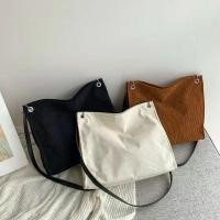 ราคา Jack Nina Canvas Bag Women 2023 Corduroy Fashion Canvas Bag Shoulder Retro Student Class Bag All Match Cross Body Bag (54108558769)