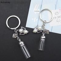ราคา Autamay แก้วขวดเปล่าพวงกุญแจจี้โปร่งใส s ขวดน้ําหอม Mini Wishing ขวดพวงกุญแจสําหรับงานฝีมือ DIY ใหม่ (46560363159)