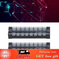 ราคา moonbase Dual Row Terminal Strip PC Shell Cable Barrier Block Screw Clamp ป้องกันแสง 8 ตำแหน่ง 2508 (56911510705)