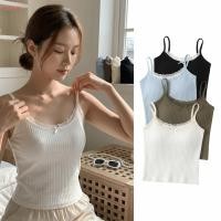 ราคา MERY เสื้อลูกไม้ Cami สายสปาเก็ตตี้ Bow Accent สปาเก็ตตี้ถัง แฟชั่นแขนกุดลูกไม้ Trim Slim Fit Bralette Top สวมใส่ทุกวัน (56962402417)