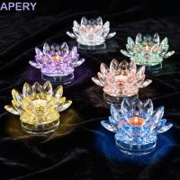 ราคา APERY เชิงเทียนดอกบัว เชิงเทียนดอกบัวคริสตัลใส เครื่องประดับจําลองประกาย Hoom Decor Lotus Figurines ขาตั้งเทียนตกแต่งอาหารค่ํา (53262025071)