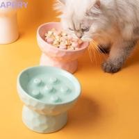 ราคา APERY Cat Slow Feeder Bowl Ceramic Slanted Mouth Pet High Foot Bowl Anti flip Neck Protection Stable Creative Pet Drinking Eating Feeder อาหารเปียกแห้ง (52711882094)