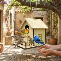 ราคา บ้านนกไม้ APERY แขวนกรงนกกล่องเพาะพันธุ์นก ปลอดภัย Nesting Space Parrot Mating Box Cottage Style Smooth Incubation Box Outdoor Use (48911901418)