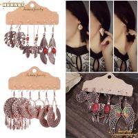 ราคา HUHNOT Geometric Drop Dangle ชาติพันธุ์ Rose Gold Metal Circle Leaf (55862439224)