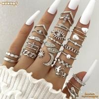 ราคา HUHNOT ชุดแหวนหลายสไตล์ ชุดแหวนข้อต่อคลื่นโลหะผสมรูปหัวใจ ทอง เงินรักโซ่แหวนข้อต่อผู้หญิง (54262379176)