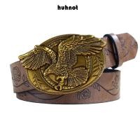 ราคา HUHNOT เข็มขัดย้อนยุค Western Cowboy Retro สำหรับกางเกงยีนส์ ออกแบบแฟชั่นด้วยหัวเข็มขัดลายFlying Eagle (53651043851)