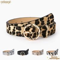 ราคา HUHNOT เข็มขัด Pu เข็มขัดหนังลายเสือดาวปรับได้ เข็มขัดหัวเข็มขัดโลหะสีโรสโกลด์ลําลองผู้หญิง (52562391584)