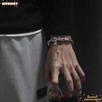 ราคา HUHNOT สร้อยข้อมือมังกรสองหัววินเทจ สร้อยข้อมือกระดูกงูเรขาคณิตโลหะผสม แฟชั่นสีทึบสร้อยข้อมือโกธิคย้อนยุคผู้หญิง (49812403059)