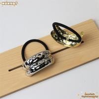 ราคา HUHNOT Hammered Arch Pony Rhodium Hairband Gold Silver Vintage หางม้าปิ่นปักผม โลหะคุณภาพสูงขนาดใหญ่ผมหางม้าผมข้อมือ (49510769783)