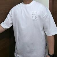 ราคา เสื้อยืด Oversize สกรีนลายแมวกล่องโวยวาย สกรีนแมว พร้อมส่ง เสื้อทาสแมว เสื้อแมวI Unisex สไตล์มินิมอล ผ้าCotton ทรงหลวม (21581128943)