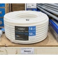 ราคา HOMSO ท่ออ่อนสายไฟ ท่ออ่อนลายลูกฟูก ขนาด 16มิล ความยาว 50 เมตร รุ่น โฮมโซ 50M สีขาว รุ่น L PF 50M 16MM (52211790205)