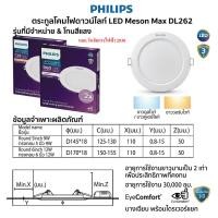 ราคา Philips ดาวน์ไลท์ LED รุ่น DL262 Slim ฟิลลิป์ 9w 12w ขนาด 5นิ้ว 6นิ้ว แบบบาง Downlight ไฟเพดาน Panel แสงขาว แสงส้ม แส (43231860332)