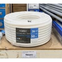 ราคา HOMSO ท่ออ่อนสายไฟ ร้อยสายไฟ เดินท่อPVC ท่ออ่อนลายลูกฟูก ขนาด 32มิล ความยาว 25 เมตร รุ่น โฮมโซ 50M สีขาว รุ่น L PF 32 (46411802028)
