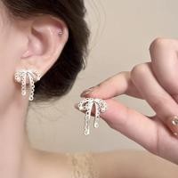 ราคา ต่างหูโบว์ริบบิ้นกลวงสไตล์เรียบง่ายสำหรับผู้หญิง (40763938882)