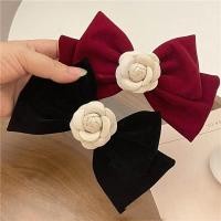 ราคา Retro Velvet Camellia Bow กิ๊บติดผมสีดํา High End Top Clip เครื่องประดับผม (20167427918)