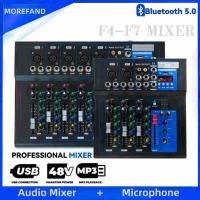 ราคา AUDIO MIXER มิกเซอร์มืออาชีพ 7 4 ช่อง มิกเซอร์ USB Bluetooth เครื่องขยายเสียงเครื่องข (22954335005)