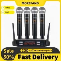 ราคา ไมโครโฟนไร้สาย ไมค์ ลอย ไร้ สาย ไมค์ร้องเพลง ไมค์คาราโอเกะ uhf 6004 ไมค์ลอยไร้สายแท้ 4 ตัว wireless microphone (44406516086)