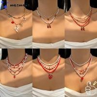 ราคา มาสเมตโต สร้อยคอลูกปัดเชอร์รี่ สร้อยคอลูกปัดมุกผลไม้สีแดงหลายชั้น อินเทรนด์ พลอยเทียม โบว์ข้าวสร้อยคอมุกผู้หญิง (52261929528)