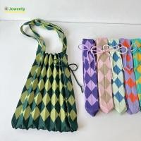ราคา JOWENTY กระเป๋าสะพายถัก หีบเพลงสไตล์เชือก Drawstring ความจุขนาดใหญ่ Tote หัวใจโคมไฟสานเพชรตารางReusable Eco Pleatsถักกระเป๋าถือฤดูใบไม้ผลิฤดูร้อน (55710266553)