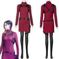 ราคา Resident Evil 4 Ada Wong คอสเพลย์เครื่องแต่งกายเสื้อกันหนาวสีแดงถุงน่องถุงมือสายรัดเข็มขัดชุดสําหรับ Halloween Carnival Party ชุด (40979116626)