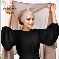 ราคา โอเคเนมีเวย์ ผู้หญิงมุสลิมผ้าพันคอฮิญาบ สีทึบง่ายต่อการสวมใส่ชีฟองฮิญาบกับหัวเข็มขัดแม่เหล็ก แฟชั่นระบายอากาศสบายคาดศีรษะผ้าคลุมไหล่สําหรับผู้หญิงชาวมุสลิม (56562505985)