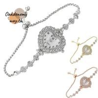 ราคา นาฬิกาควอตซ์สแตนเลสแฟชั่นรูปหัวใจ พร้อมสร้อยข้อมือปรับสายประดับเพชร สําหรับผู้หญิง (42501117213)
