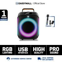 ราคา ลําโพงบลูทูธ 6 5 นิ้ว เบสหนักลําโพงล้อลาก ไมโครโฟน RGB Bluetooth Speaker USB TF AUX รับประกัน1 ปี (44479143168)