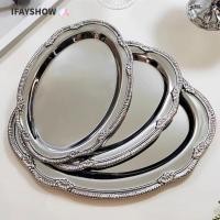 ราคา ถ้าโชว์ ถาดเงิน จานขนมลายนูนสีเงิน ที่เก็บเครื่องประดับรูปไข่ ออแกไนเซอร์ ขนมหวาน (27594744928)