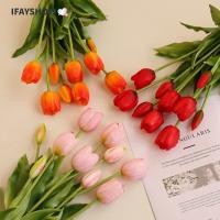 ราคา IFAYSHOW ดอกไม้ปลอม ช่อดอกไม้ทิวลิปคุณภาพสูงซิลิโคน ตกแต่งบ้านสัมผัสจริง 5 หัว (55557995194)