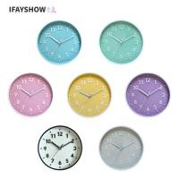 ราคา นาฬิกาแขวนตัวเลข ไอเฟย์โชว์ นาฬิกาเงียบขนาด 8 นิ้ว ตกแต่งสํานักงานแบตเตอรี่ดําเนินการติดผนังนาฬิกาทรงกลมที่มีสีสันบ้าน (54257990849)