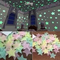 ราคา LDVG สติ๊กเกอร์ดาวเรืองแสง DIY สติ๊กเกอร์ติดผนังเรืองแสงสีสันสดใส กระดาษติดผนังเรืองแสงใน Dark Luminous Stars สติ๊กเกอร์ติดผนังห้องนอนเพดานห้องนั่งเล่น (57112311468)