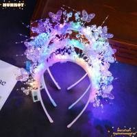 ราคา HUHNOT ที่คาดผมไฟ LED ดอกไม้ตกแต่งพร้อมไฟ LED ที่คาดผมเรืองแสงนางฟ้า อุปกรณ์ปาร์ตี้สไตล์นางฟ้าหวานผีเสื้อตกแต่งที่คาดผมผีเสื้อปาร์ตี้ฮาโลวีน (52412391534)