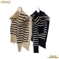 ราคา ฮูนูต ผ้าคลุมไหล่ถัก เสื้อคาร์ดิแกนกันแดดแถบอบอุ่น แฟชั่นเสื้อลําลองนุ่มที่ถอดออกได้เสื้อถักท็อปส์สําหรับผู้หญิง (50662396411)