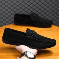 ราคา Casual Thin All Match หนังกันน้ําพื้นผิวหนาSoledหนังนุ่มHigh Endผู้ชายLoafers Peasรองเท้าOne Pedalทํางาน (26043806682)
