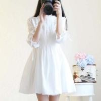 ราคา ชุดเดรสกระโปรงลูกไม้ สีขาวน่ารัก สไตล์เกาหลีและญี่ปุ่น สำหรับผู้หญิง SD4149 (10754806434)