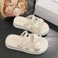 ราคา รองเท้าแตะแฟชั่น รองเท้าส้นตึก เสริมส้นหนาถึง 4 เซนติเมตร ตกแต่งไข่มุกคาดสวย ใส่แล้วสวย สไตล์เกาหลี ดูแพง SD95820 (22187194189)