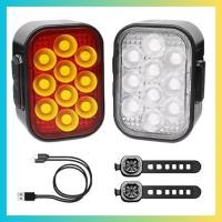 ราคา ไฟหน้าและไฟท้ายจักรยานแบบ LED ชาร์จได้ USB เหมาะสำหรับการขี่ MTB (45009096308)