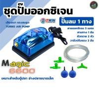 ราคา ชุดปั๊มออกซิเจน Twin Magic 6600 8800 ลมแรง เสียงเงียบ พร้อมอุปกรณ์สายยาง หัวทรายครบเซต (56559446299)