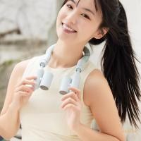 ราคา Exhila พัดลมคล้องคอปรับความเร็วได้ พัดลมสวมใส่เครื่องปรับอากาศแบบพกพาแบบชาร์จไฟได้ (48858129116)