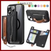 ราคา กระเป๋าใส่การ์ดโทรศัพท์ TABLEZO กระเป๋าสตางค์ Magsafe แบบพับได้แบบแม่เหล็ก พร้อมสายรัดข้อมือหนัง PU RFID Blocking Phone Card Holder (54512400035)